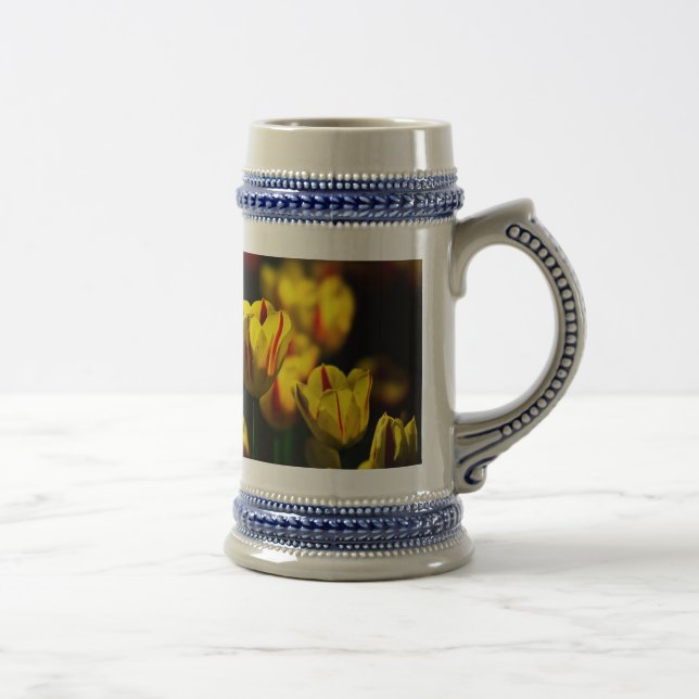 Caneca De Cerveja Flores de tulipas amarelas (Direita)