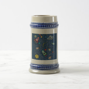 Caneca De Cerveja foguete cosmonauta do gato