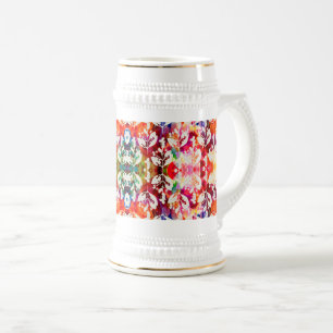 Caneca De Cerveja Folhas botânicas abstratas