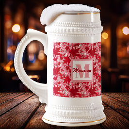 Caneca De Cerveja Folhas de Mapeamento em um Plano de Fundo Rosa