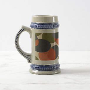 Caneca De Cerveja Forma Orgânica, Padrão Abstrato Minimalista Quente