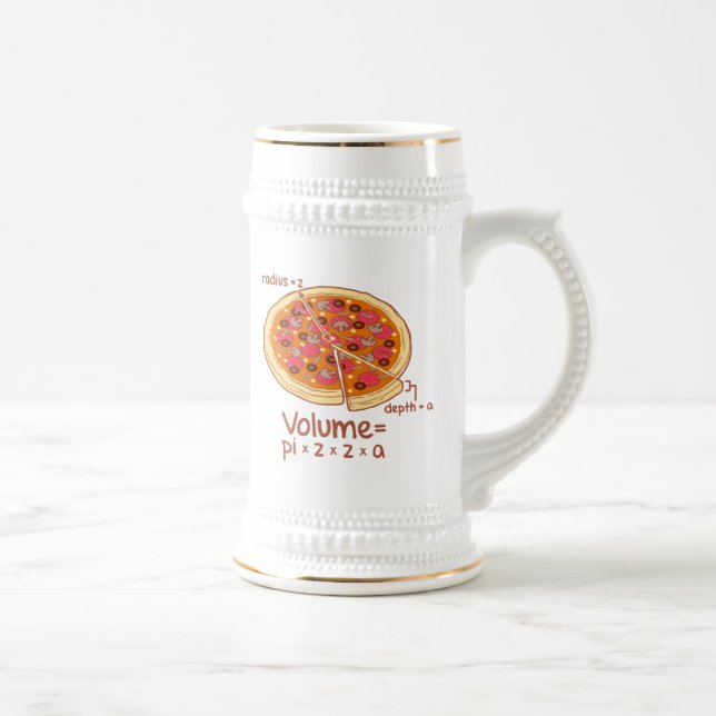 Caneca De Cerveja Fórmula matemática = Pi*z*z*a do volume da pizza (Direita)