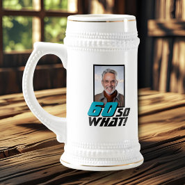 Caneca De Cerveja Foto de Citação Engraçada 60 e Daí Aniversário de 