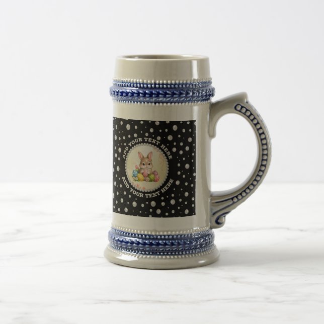 Caneca De Cerveja Foto Personalizada com Pérolas em Círculo sobre Pr (Direita)
