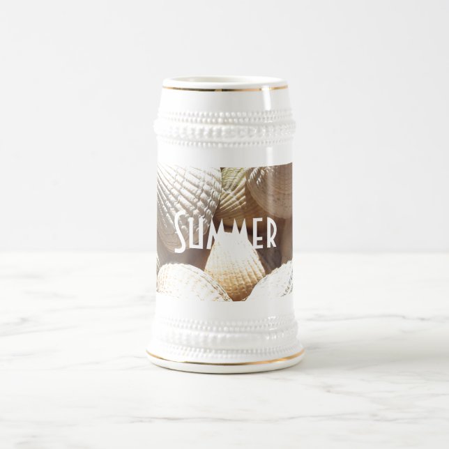 Caneca De Cerveja Fotografia Exótica de Verão de Shell Tropical (Centro)