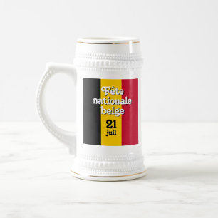 Caneca De Cerveja França Fête nationale belge Bandeira belga