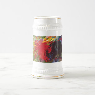 Caneca De Cerveja Franz Marc - lutar forma um vermelho preto de 1914