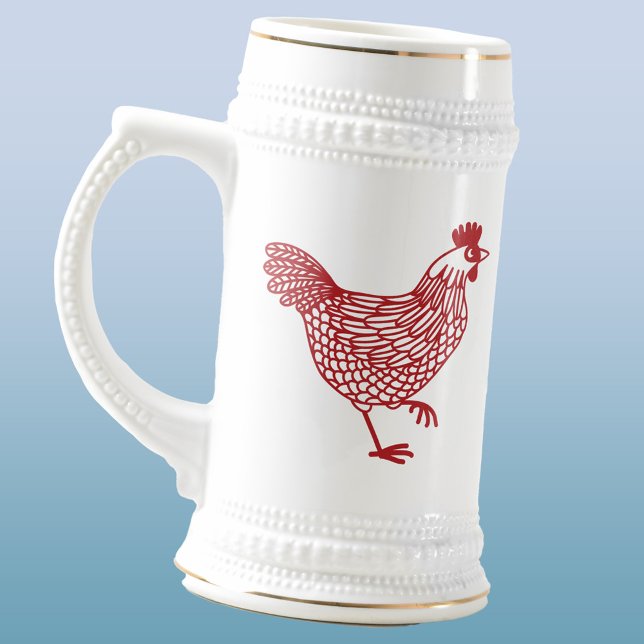 Caneca De Cerveja Galinha Hen (Chicken hen poultry beer stein)