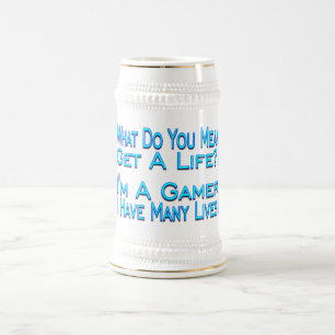 Caneca De Cerveja Gamer de muitas vidas