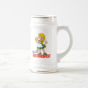 Caneca De Cerveja Garota Divertida do Oktoberfest com Cerveja