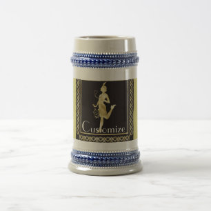 Caneca De Cerveja Garota Flapper de 1920 Thunder_Cove