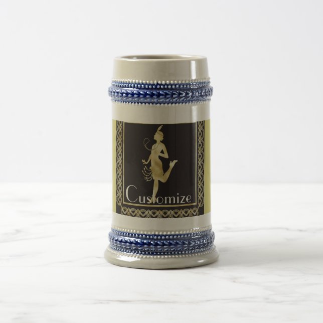 Caneca De Cerveja Garota Flapper de 1920 Thunder_Cove (Centro)