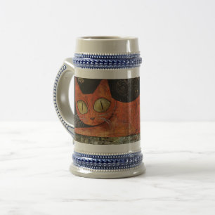 Caneca De Cerveja Gato Laranja Folga