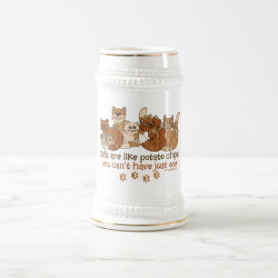 Caneca De Cerveja Gatos são como batatas fritas
