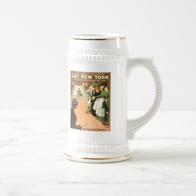 Caneca De Cerveja Gay do Teatro de Nova Iorque Poster (Direita)