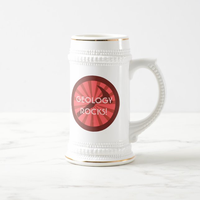 Caneca De Cerveja Geologia Rocks! Crachá de martelo (Direita)