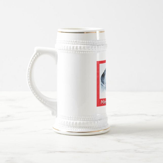 Caneca De Cerveja German shepherd e Papai Noel (Esquerda)