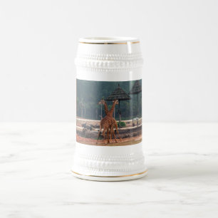 Caneca De Cerveja Girafas e árvores,长颈鹿