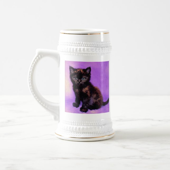 Caneca De Cerveja Gogh Style Purple Cat (Esquerda)