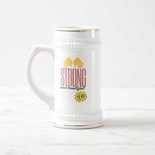 Caneca De Cerveja Grande Chope Blanche - "Strong and Beautiful" (Esquerda)