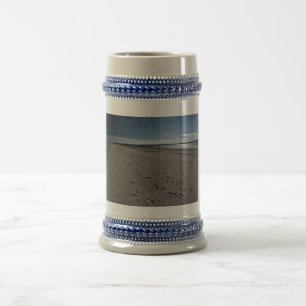 Caneca De Cerveja Grande praia no Mar do Norte