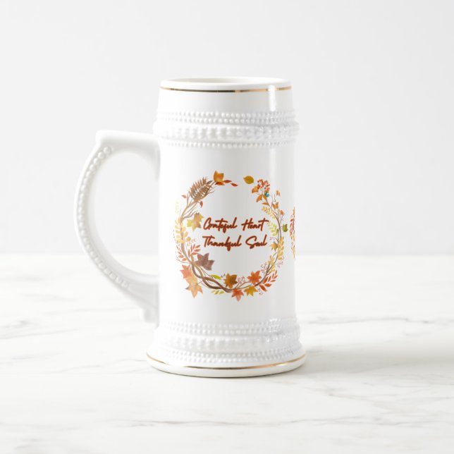 Caneca De Cerveja Grateful Heart Thankful Soul  (Esquerda)
