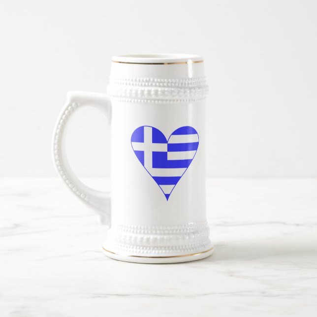 Caneca De Cerveja Grego Flag Heart Funky (Esquerda)