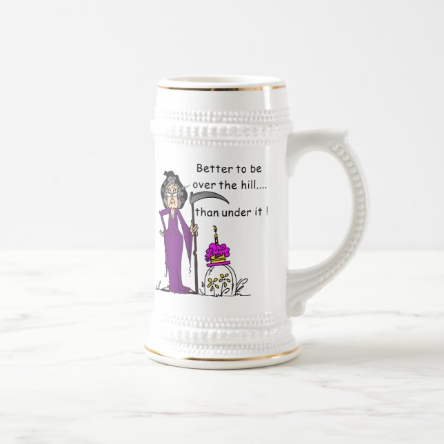 Caneca De Cerveja Grim Reaper Birthday Humor (Direita)