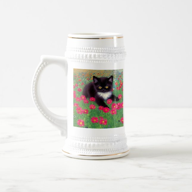 Caneca De Cerveja Gustav Klimt Tuxedo Cat (Esquerda)
