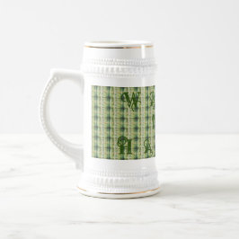 Caneca De Cerveja Hapa Xadrez Verde,