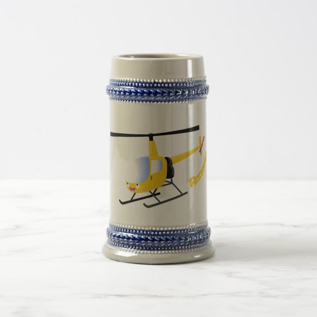 Caneca De Cerveja Helicóptero de animação amarelo giro (Centro)