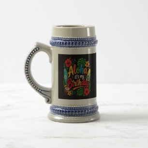 Caneca De Cerveja Hibisco Aloha Aniversário Havaí