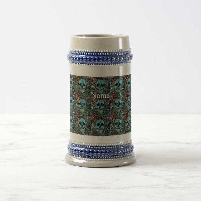 Caneca De Cerveja Hippie Craniano de Halloween Thunder_Cove  (Centro)