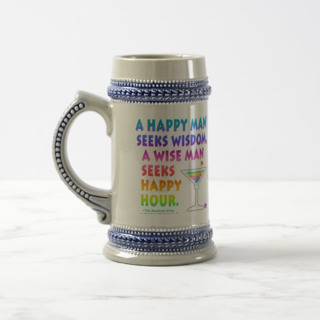 Caneca de Cerveja Hora Feliz do Homem Sábio (Esquerda)