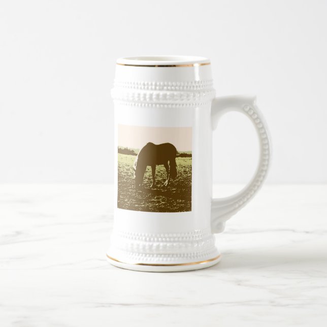 Caneca De Cerveja Horse Grazing Pop Art (Direita)