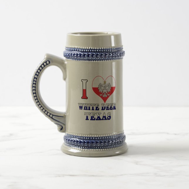 Caneca De Cerveja I Heart Love White Deer Texas (Esquerda)