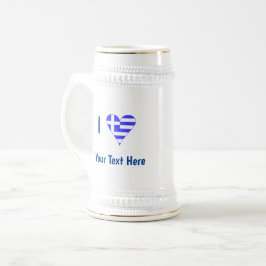 Caneca De Cerveja I (Sinalizador Grego) Seu Texto