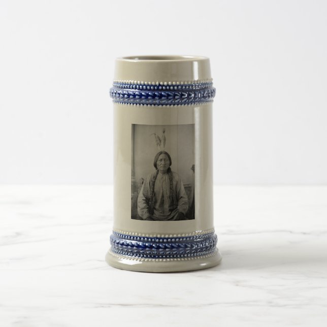 Caneca De Cerveja Ícone Indígena Americano: Líder Lakota Touro Senta (Centro)