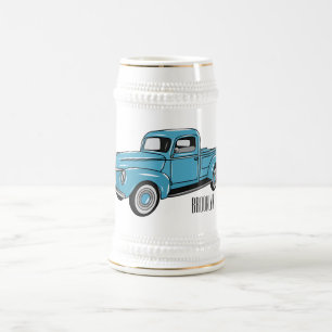 Caneca De Cerveja Ilustração clássica de desenho de caminhão de cole