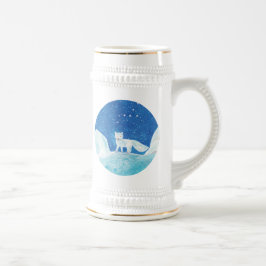 Caneca De Cerveja Ilustração da Pequena Raposa Árctica (Vulpes lagop