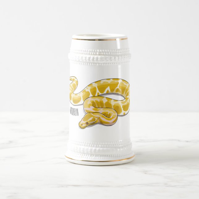 Caneca De Cerveja Ilustração de cobra de pitão birmanês (Centro)