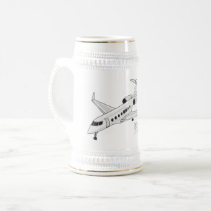 Caneca De Cerveja Ilustração de desenho animado a jato privado