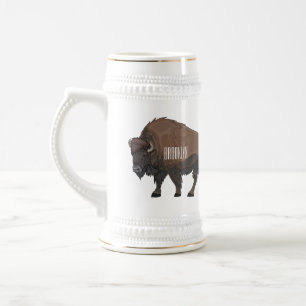 Caneca De Cerveja Ilustração de desenho animado Bison