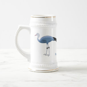 Caneca De Cerveja Ilustração de desenho animado com guindaste azul