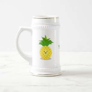 Caneca De Cerveja Ilustração de desenho animado de abacaxi
