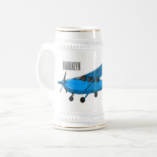 Caneca De Cerveja Ilustração de desenho animado de aeronaves de asa 