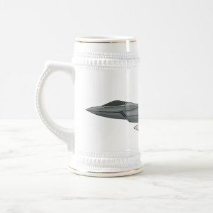 Caneca De Cerveja Ilustração de desenho animado de aeronaves de comb