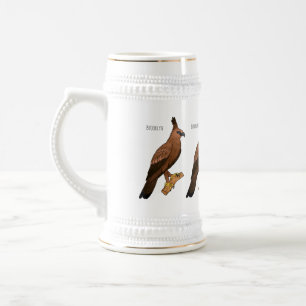 Caneca De Cerveja Ilustração de desenho animado de ave-águia-gavião-