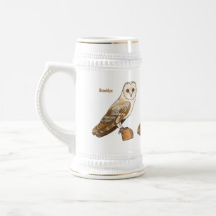 Caneca De Cerveja Ilustração de desenho animado de ave-coruja-de-gal