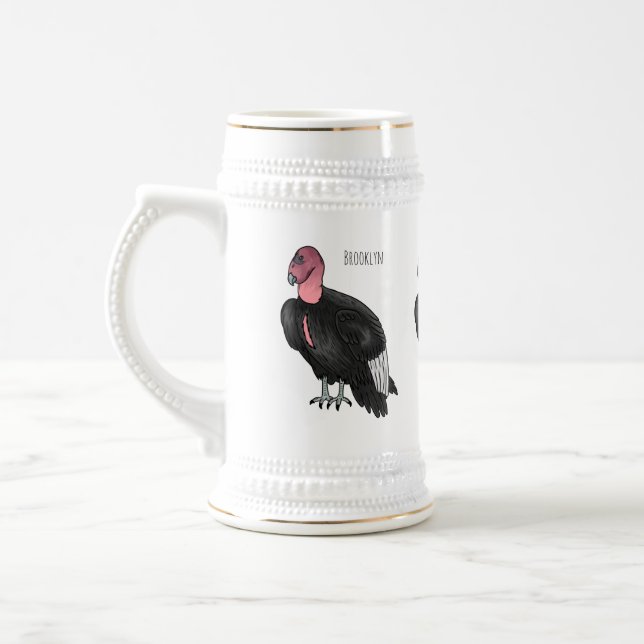 Caneca De Cerveja Ilustração de desenho animado de aves condor da Ca (Esquerda)